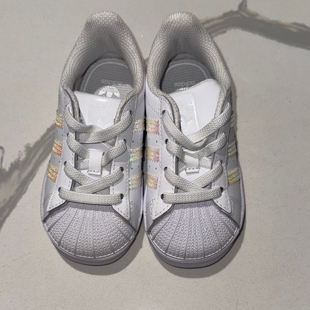 Adidas Girls Superstar Slip On Sneakers Iridescent 6